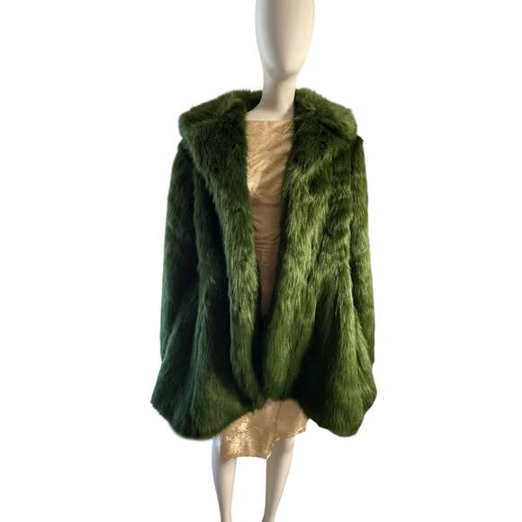 Ashro Jackets & Blazers - Ashro Madelyn Olive Green Faux Fur Coat